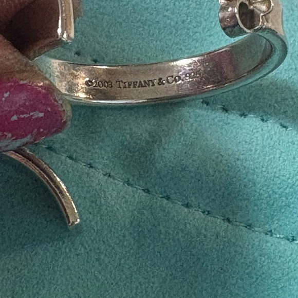 Authentic TIFFANY & CO Sterling Silver Large 1837 Hoop Earrings - Picture 4 of 6